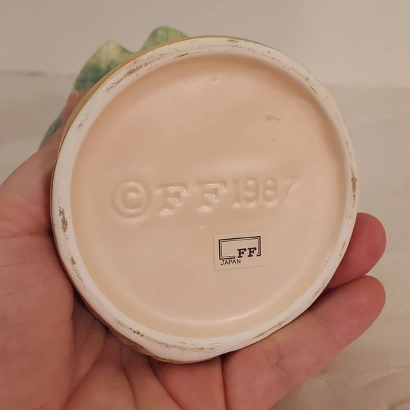 Vintage Fitz & Floyd 1987 Japan Hand Painted Rosebud Candle Holder - Picture 7 of 7